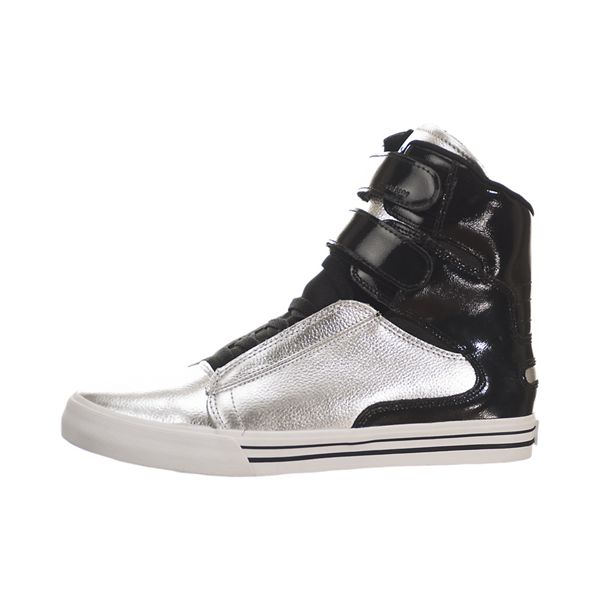 Supra Society II High Top Shoes Mens - Black Silver | UK 09Y6T26